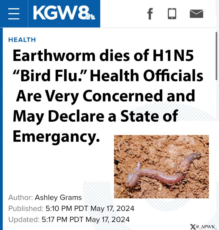 Earthworm dies of H1N5 “Bird Flu”